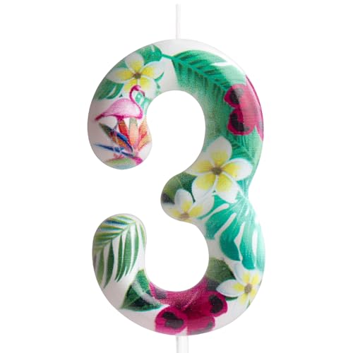 Kerze zum 3. Geburtstag, Flamingo, Zahl 3, Kerze, Flamingo, Kuchendekoration, Geburtstagsparty-Zubehör, weiß, tropische hawaiianische Blumen, Thema, für Babyparty, Kinder, Jungen, Mädchen, Kerze zum 3. Geburtstag, Flamingo, Zahl 3, Kerze, Flamingo, Kuchendekoration, Geburtstagsparty-Zubehör, weiß, tropische hawaiianische Blumen, Thema, für Babyparty, Kinder, Jungen, Mädchen, von Cxryrzhe
