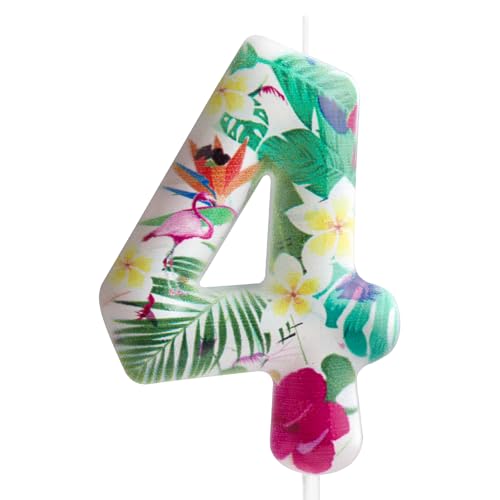 Kerze zum 4. Geburtstag, Flamingo, Zahl 4, Kerze, Flamingo, Kuchendekoration, Geburtstagsparty-Zubehör, weiß, tropische hawaiianische Blumen, Thema, für Babyparty, Kinder, Jungen, Mädchen, Kerze zum 4. Geburtstag, Flamingo, Zahl 4, Kerze, Flamingo, Kuchendekoration, Geburtstagsparty-Zubehör, weiß, tropische hawaiianische Blumen, Thema, für Babyparty, Kinder, Jungen, Mädchen, von Cxryrzhe