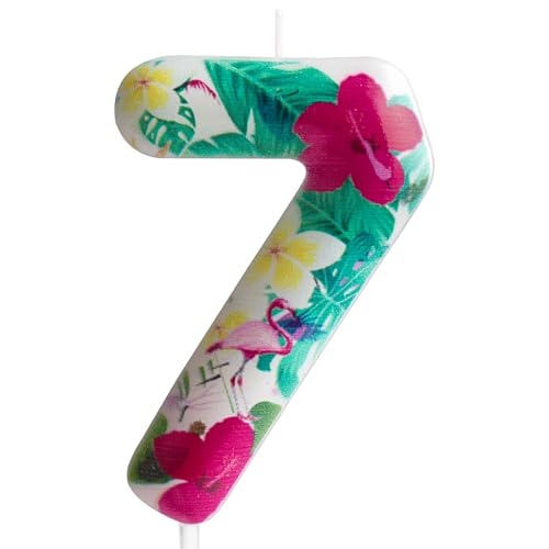 Kerze zum 7. Geburtstag, Flamingo, Zahl 7, Kerze, Flamingo, Kuchendekoration, Geburtstagsparty-Zubehör, weiße tropische hawaiianische Blumen, Thema, für Babyparty, Kinder, Jungen, Mädchen, Kerze zum 7. Geburtstag, Flamingo, Zahl 7, Kerze, Flamingo, Kuchendekoration, Geburtstagsparty-Zubehör, weiße tropische hawaiianische Blumen, Thema, für Babyparty, Kinder, Jungen, Mädchen, von Cxryrzhe