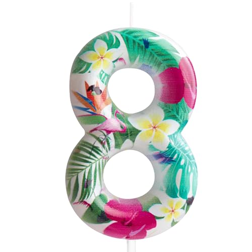 Kerze zum 8. Geburtstag, Flamingo, Zahl 8, Kerze, Flamingo, Kuchendekoration, Geburtstagsparty-Zubehör, weiß, tropische hawaiianische Blumen, Thema, für Babyparty, Kinder, Jungen, Mädchen, Kerze zum 8. Geburtstag, Flamingo, Zahl 8, Kerze, Flamingo, Kuchendekoration, Geburtstagsparty-Zubehör, weiß, tropische hawaiianische Blumen, Thema, für Babyparty, Kinder, Jungen, Mädchen, von Cxryrzhe