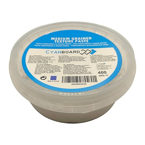 Cyanboard, Strukturpaste mit mittlerer Körnung (Medium Grained), 400 g, Kunst, Malerei, Relief, Modellbau, Basteln. von Cyanboard