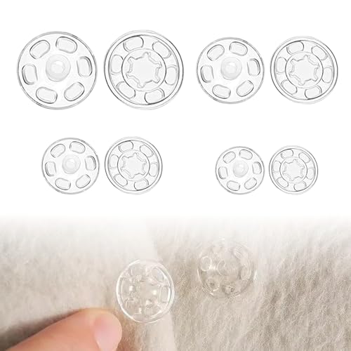 100 Paar Druckknöpfe,Druckknöpfe zum Annähen,Druckknopf zum Anähen, (7mm, 12mm, 15mm, 20mm) - Ideal für Kleidung, DIY Projekte und Handwerk, Langlebig und Einfach zu Verwenden von Cylocrya