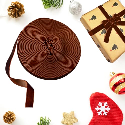 Cymwer 1/1.5/2.5cm Weihnachten Samtband Vintage Samtbänder Rotes Samtband for Geschenkverpackungen Kranz Baumspitze Schleife machen von Cymwer