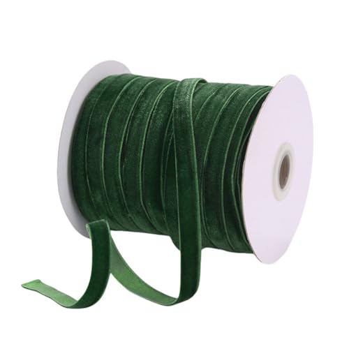 Cymwer 50 Yard 10 mm Samtband, weihnachtliches Samtband for Geschenkverpackungen, Schleifenherstellung, Weihnachtsbaumdekoration, Kränze und Kunsthandwerk von Cymwer