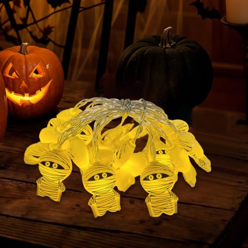 Cymwer Halloween LED String Light Kürbis Gespenst Spinnennetz Hängende batteriebetriebene dekorative Licht 1,5m 10 LEDs Outdoor Fairy Lights für Home Indoor Outdoor Decor von Cymwer