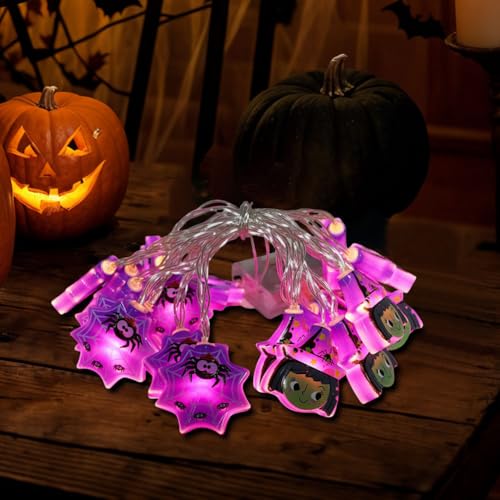 Cymwer Halloween LED String Light Kürbis Gespenst Spinnennetz Hängende batteriebetriebene dekorative Licht 1,5m 10 LEDs Outdoor Fairy Lights für Home Indoor Outdoor Decor von Cymwer