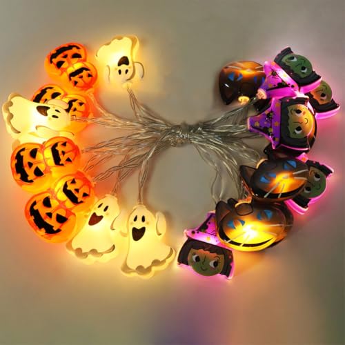 Cymwer Halloween LED String Light Kürbis Gespenst Spinnennetz Hängende batteriebetriebene dekorative Licht 1,5m 10 LEDs Outdoor Fairy Lights für Home Indoor Outdoor Decor von Cymwer