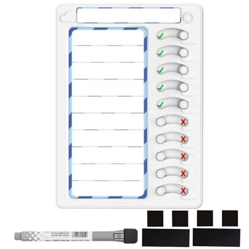 Aufgabendiagramm für Kinder und Erwachsene, verschiebbares Morgen-Routinediagramm, trocken abwischbar, Aufgabendiagramm, magnetische Checklistentafel von Cyni