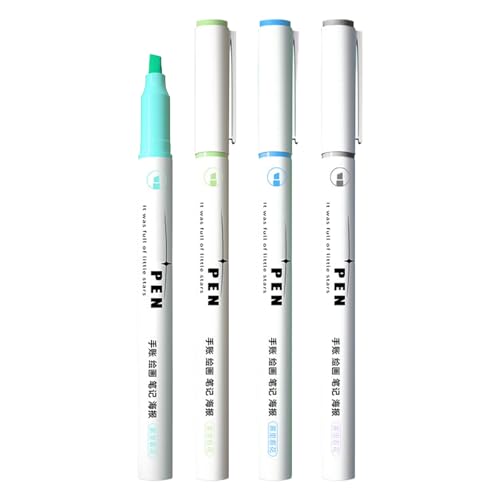 Cyni 4 Stück Textmarker Set Textmarker Marker Bibel Marker Stift Meißel Spitze Textmarker Stift zum Lernen und Arbeiten von Cyni