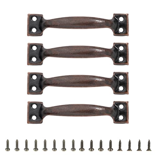 Cyni 4 Stück Torgriffe Bows-Shaped Garagentor Griff Metall Ziehgriffe für Kleiderschrank Schränke und Zäune Möbelknopf von Cyni