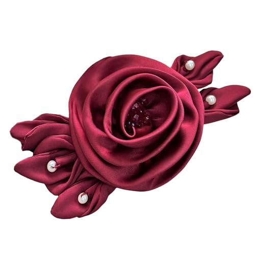 Elegante Perlen Rose Blume für Abendkleid, Bankett, Kleider, Aufnähen, Applikation für Handarbeit, Projekte, Schal, Kleidung, Hut von Cyni