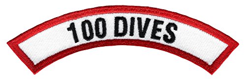 100 Dives Chevron-Aufnäher, bestickt, zum Aufbügeln, Motiv: Taucher, Souvenir von Cypress Collectibles Embroidered Patches