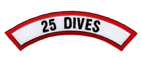 25 Dives Chevron-Aufnäher, bestickt, zum Aufbügeln, Motiv: Taucher, Souvenir von Cypress Collectibles Embroidered Patches