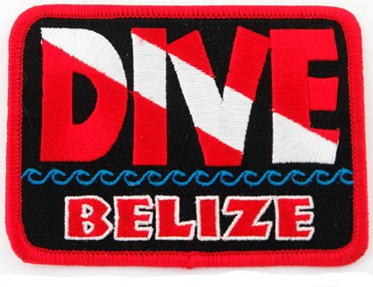 Aufnäher "Dive Belize", bestickt, zum Aufbügeln, Motiv: Tauchen von Cypress Collectibles Embroidered Patches