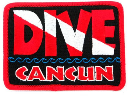 Aufnäher "Dive Cancun", bestickt, zum Aufbügeln, Motiv: Tauchen von Cypress Collectibles Embroidered Patches