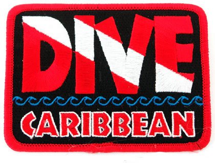 Aufnäher "Dive Caribbean Patch", bestickt, zum Aufbügeln, Motiv: Tauchen von Cypress Collectibles Embroidered Patches