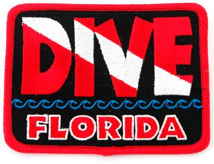 Aufnäher "Dive Florida", bestickt, zum Aufbügeln, Motiv: Tauchen von Cypress Collectibles Embroidered Patches