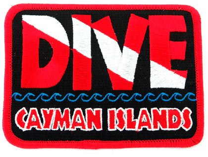 Aufnäher "Dive Grand Cayman Islands", bestickt, zum Aufbügeln, Motiv: Tauchen von Cypress Collectibles Embroidered Patches