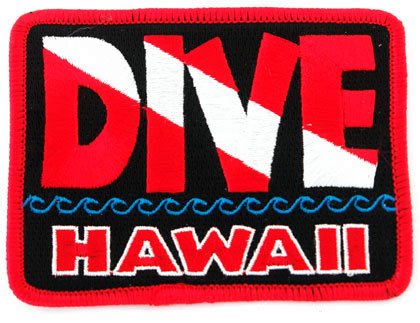 Aufnäher "Dive Hawaii", bestickt, zum Aufbügeln, Motiv: Tauchen von Cypress Collectibles Embroidered Patches