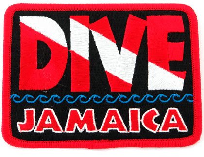 Aufnäher "Dive Jamaika", bestickt, zum Aufbügeln, Motiv: Tauchen von Cypress Collectibles Embroidered Patches