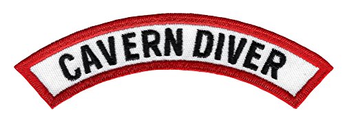 Cavern Diver Chevron Patch bestickt zum Aufbügeln auf Höhle Tauchen Emblem Souvenir von Cypress Collectibles Embroidered Patches