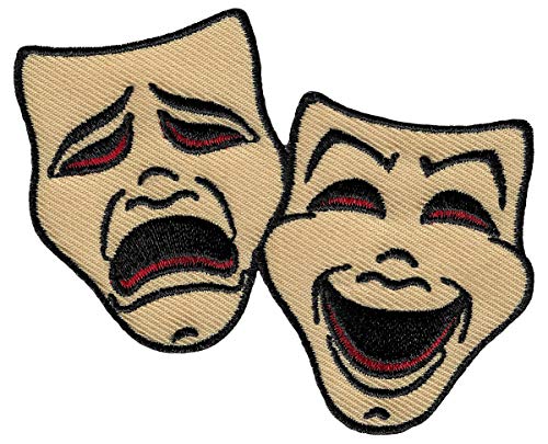 Comedy Tragedy Masks Patch bestickt Bügelapplikation Drama Acting Souvenir von Cypress Collectibles Embroidered Patches