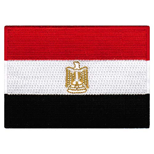 Cypress Collectibles – Ägypten Flagge Patch – Premium bestickte Applikation – Nahöstliches Land zum Aufbügeln – Maße: 8,9 x 6,3 cm von Cypress Collectibles Embroidered Patches