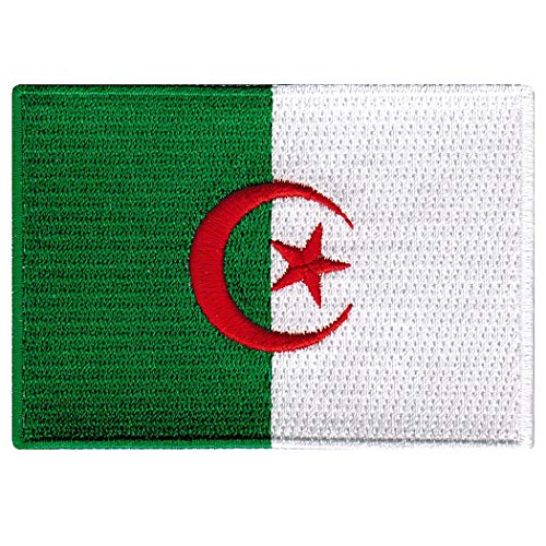 Cypress Collectibles – Algerien-Flagge – Premium bestickte Applikation – Afrikanisches Land zum Aufbügeln – Maße: 8,9 x 6,3 cm von Cypress Collectibles Embroidered Patches