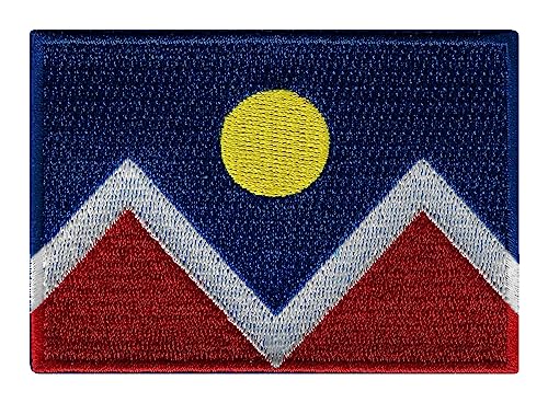 Cypress Collectibles Aufnäher mit Denver-Stadtflagge, bestickt, zum Aufbügeln, Colorado-Emblem von Cypress Collectibles Embroidered Patches