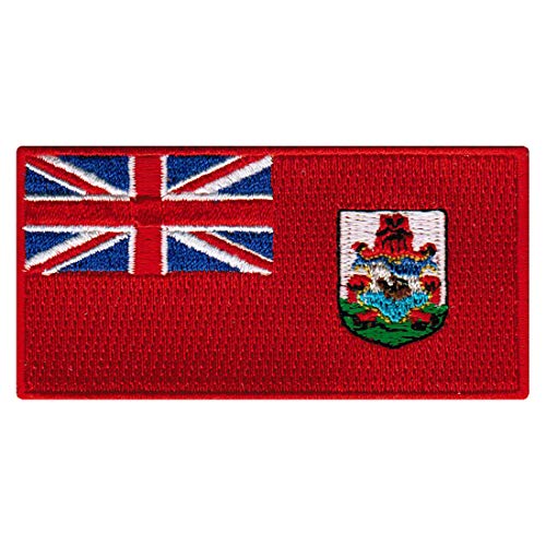 Cypress Collectibles – Bermuda-Flagge – Premium bestickte Applikation – Karibik Country Bügelbilder – Maße: 8,9 x 4,4 cm von Cypress Collectibles Embroidered Patches