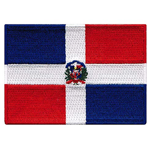 Cypress Collectibles – Dominikanische Republik Flagge Patch – Premium bestickte Applikation – Karibik Land Bügelbilder – Maße: 8,9 x 6,3 cm von Cypress Collectibles Embroidered Patches