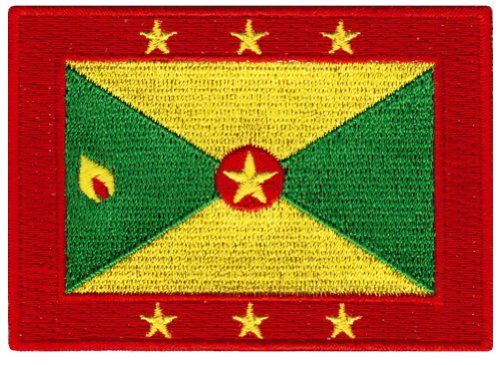 Cypress Collectibles – Grenada Flag Patch – Premium bestickte Applikation – Karibik Country Iron on Patches – Maße: 8,9 x 6,3 cm von Cypress Collectibles Embroidered Patches