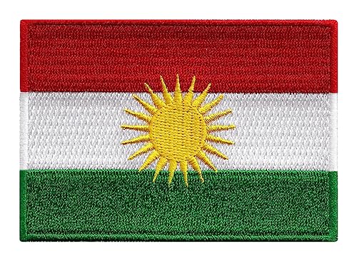 Cypress Collectibles – Kurdistan-Flagge Patch – Premium bestickte Applikation – Ländereien des Nahen Ostens – Maße: 8,9 x 6,3 cm von Cypress Collectibles Embroidered Patches