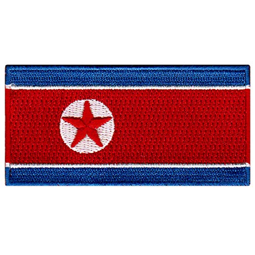 Cypress Collectibles – Nordkorea Flagge Patch – Premium bestickte Applikation – asiatisches Land zum Aufbügeln – Maße: 8,9 x 4,4 cm von Cypress Collectibles Embroidered Patches