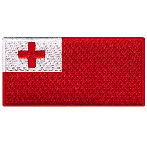 Cypress Collectibles – Tonga-Flaggen-Aufnäher – Premium bestickte Applikation – Ozeanien Land Bügelbilder – Maße: 8,9 x 4,4 cm Cypress Collectibles – Tonga-Flaggen-Aufnäher – Premium bestickte Applikation – Ozeanien Land Bügelbilder – Maße: 8,9 x 4,4 cm von Cypress Collectibles Embroidered Patches