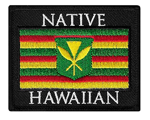 Cypress Collectibles Ureinwohner Hawaii Kanaka Maoli Hawaii Staatsflagge bestickter Aufnäher zum Aufbügeln König Kamehameha Emblem von Cypress Collectibles Embroidered Patches