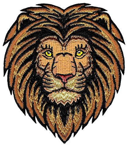 Lion Patch Embroidered Iron-On Applique Roaring African Safari Striped SouvenirF von Cypress Collectibles Embroidered Patches