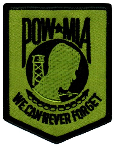 POW MIA Bestickter Aufnäher zum Aufbügeln Vietnamkrieg Kriegsgefangener Militär Emblem Grün von Cypress Collectibles Embroidered Patches