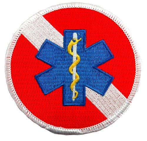 Rescue Diver bestickt Patch EMT EMS Star of Life Tauchen Bügelbild Emblem von Cypress Collectibles Embroidered Patches