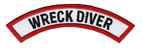 Wreck Diver Chevron Patch bestickt zum Aufbügeln, Taucher-Emblem, Souvenir von Cypress Collectibles Embroidered Patches