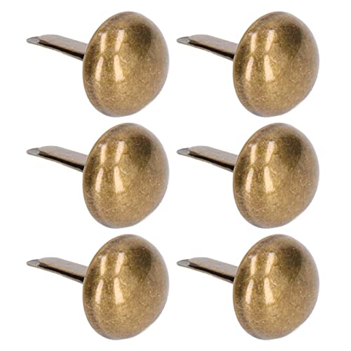 200 Stück Metall-Nieten Für Flache Füße, 8 Mm, Messing, Flache Füße, Nieten Mit Zwei Füßen, Spikes, Flache Metall-Taschenfüße, Nieten Für Lederhandwerk, DIY, Geldbörse, Gepäck, Handtaschen, Bronzefarb von Cyrank