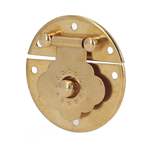 Antike Bronze Haspe mit Scharnieren, Vintage dekorative Schrank verriegelungen mit 18 Schrauben Kupfer Hasp Pad Lock Verschluss für Schmuck Holzkiste Fall Schatztruhe(Gold) von Cyrank