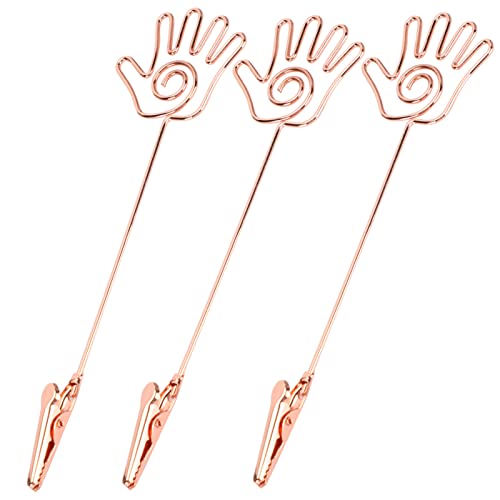 Cyrank Tischkartenhalter Clips 10 Stück, Rose Gold Hand Palm Design Memohalter Clip Multifunktionaler Fotohalter Tischnummernhalter von Cyrank