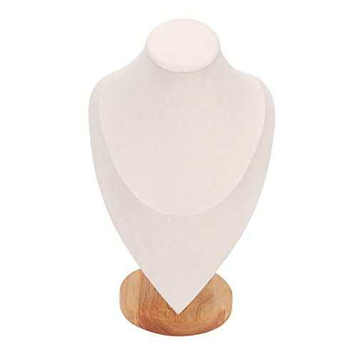 Cyrank Halsketten-Schmuck-Display-Büstenständer, Massivholz-Halskettenständer, Anhänger-Ketten-Organizer Für Show-Schmuck-Vitrinen-Display-Halter(Beige) von Cyrank