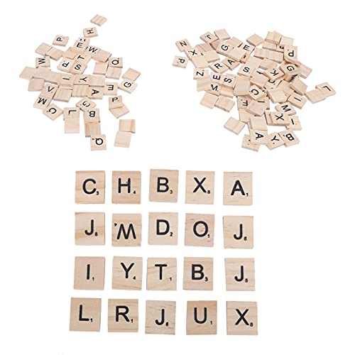 Holz-Buchstabenplättchen, 100 Stück, Holzbuchstabenplättchen, Scrabble-Buchstaben Zum Basteln, DIY-Geschenkdekoration aus Holz, Langlebig, Transparent, Verschleißfest, Holzbuchstabierplättchen, Bastel von Cyrank