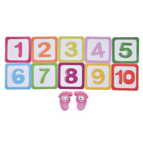 Kinder Hopscotch Teppich, Kinderteppich Hüpfspiel, Hopsematte für Kinder Fußabdruck Bodenwandaufkleber Bunte Tapetendekoration, Bunte Tapetendekoration Für Kinderzimmer, Klassenzimmer, Kindergarten von Cyrank