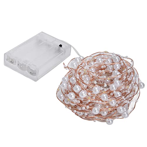 Pearl Fairy String Lights, 2 Stück 33ft/10m LED Fairy Christmas Lights Batteriebetriebene Lichterketten Für Gartenparty Hochzeitsdekorationen von Cyrank