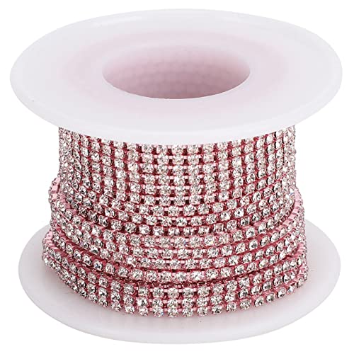 Strassband, 10 Yard Strasskette Crystal Close Chain Applikation für DIY Schmuckherstellung, Handwerk, Schuhanhänger(Rosa) von Cyrank