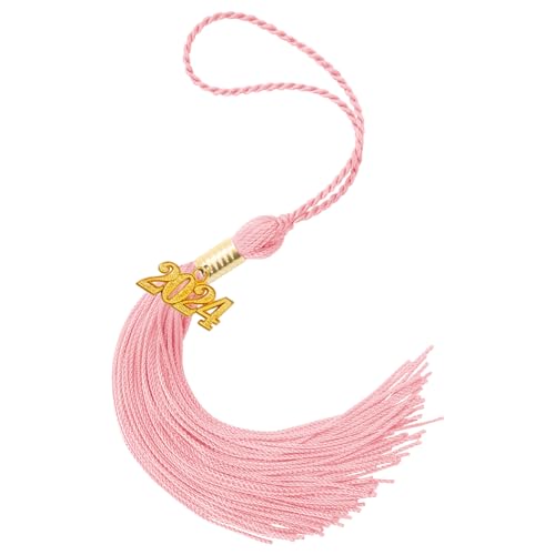 2024 Graduation Tassel, Graduation 2024 Tassel, Graduation Cap Tassel for Graduation Cap 2024 Graduation Hat Decoration Tassel with The 2024 Year Gold Charm for Graduation Party Ceremonies Pink von Cytokio