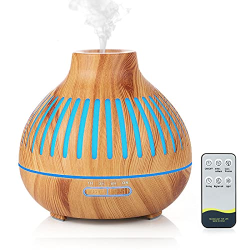 Czemo Aroma Diffuser 400ml Ultraschall Luftbefeuchter Duftöl Duftlampen Aromatherapie Diffusor mit Fernbedienung und 14 Farben LED für Yoga Büro Schlafzimmer von Czemo